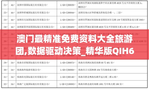 澳门最精准免费资料大全旅游团,数据驱动决策_精华版QIH66.959