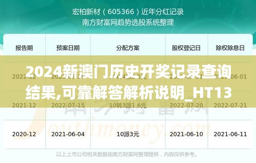 2024新澳门历史开奖记录查询结果,可靠解答解析说明_HT13.934-1