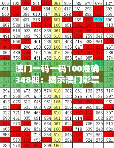 澳门一码一码100准确348期：揭示澳门彩票预测的高效策略