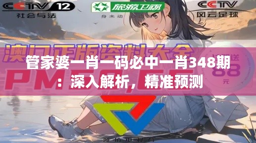 管家婆一肖一码必中一肖348期：深入解析，精准预测