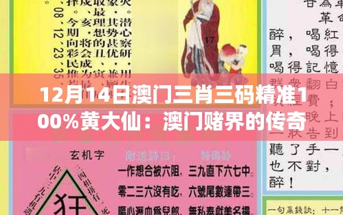 12月14日澳门三肖三码精准100%黄大仙：澳门赌界的传奇人物