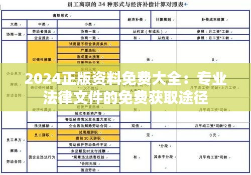 2024正版资料免费大全：专业法律文件的免费获取途径