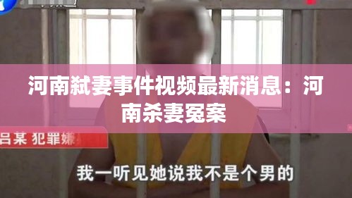 河南弑妻事件视频最新消息：河南杀妻冤案 