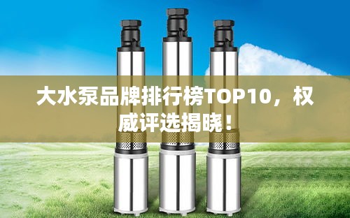 大水泵品牌排行榜TOP10，权威评选揭晓！