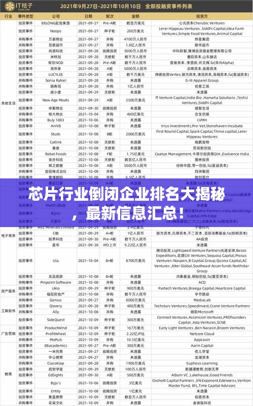 芯片行业倒闭企业排名大揭秘，最新信息汇总！