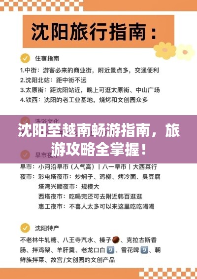 沈阳至越南畅游指南，旅游攻略全掌握！